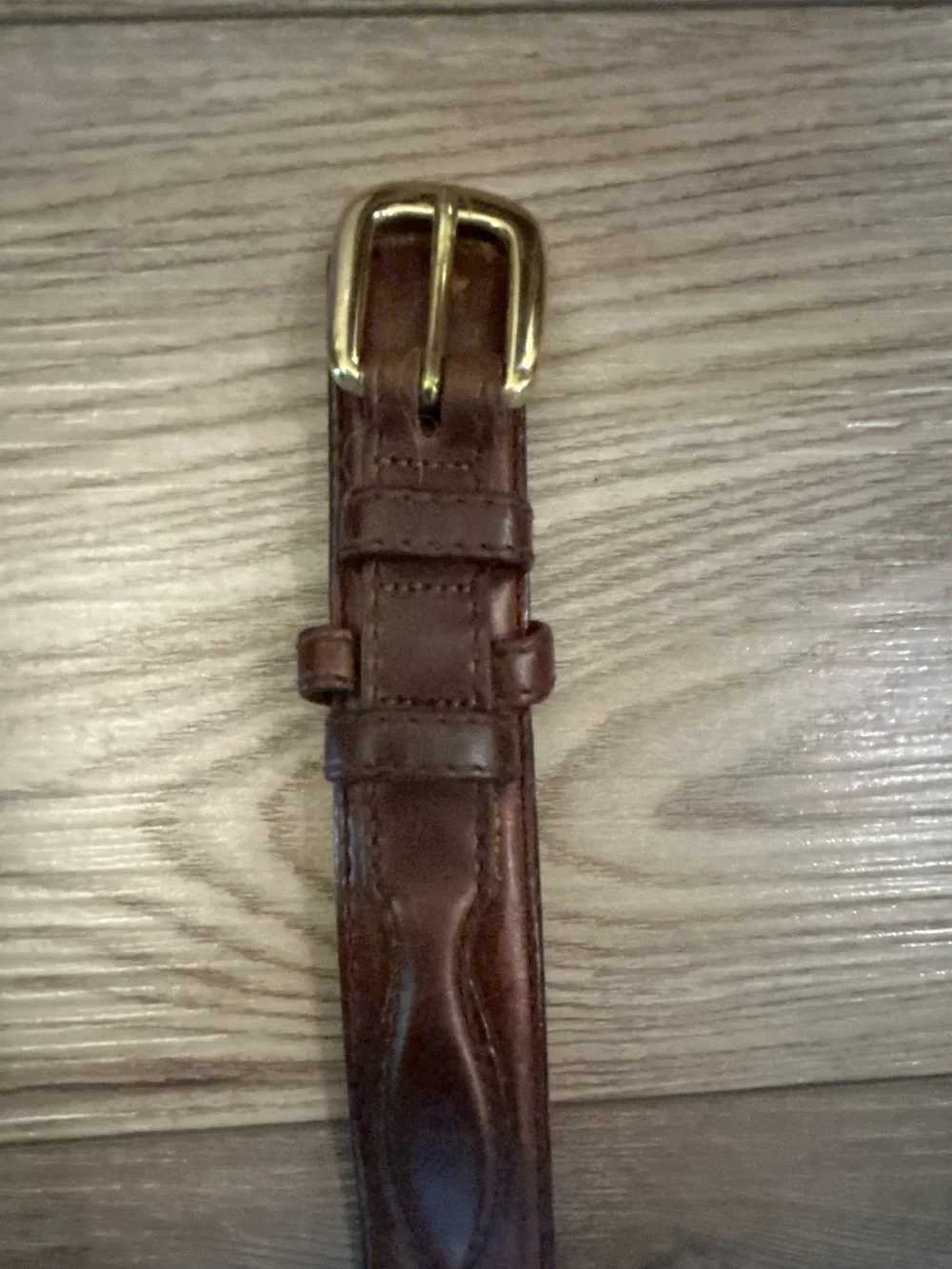 Vintage Cabela’s Brown Leather Belt Brass Buckle Size 32